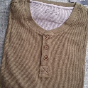 Club Room Olive Green Long Sleeve Henley Shirt